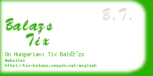 balazs tix business card